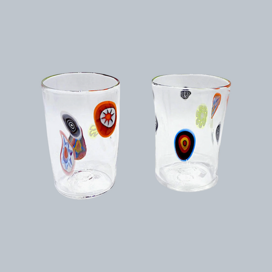 Handcrafted Murano Style Millefiori Tumblers – Set of 6