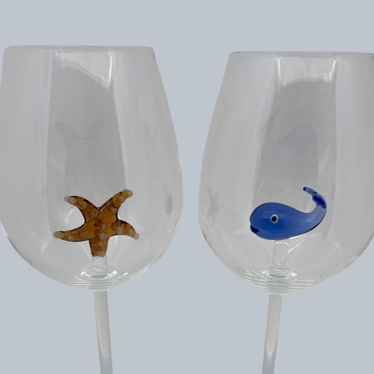Handcrafted Sea Creature Wine Glass Set (Set of 6)
