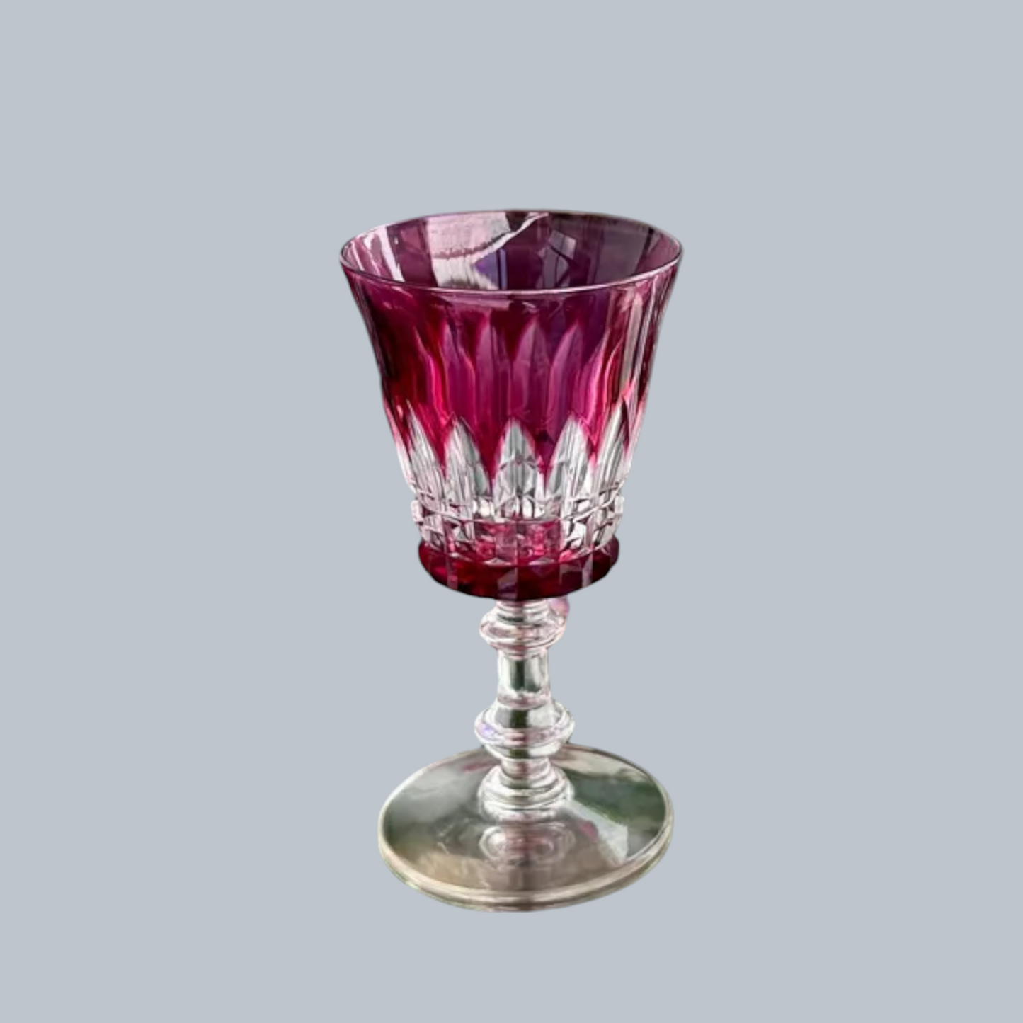 Hand-Cut Ruby Garnet Wine Glasses – Set of 6