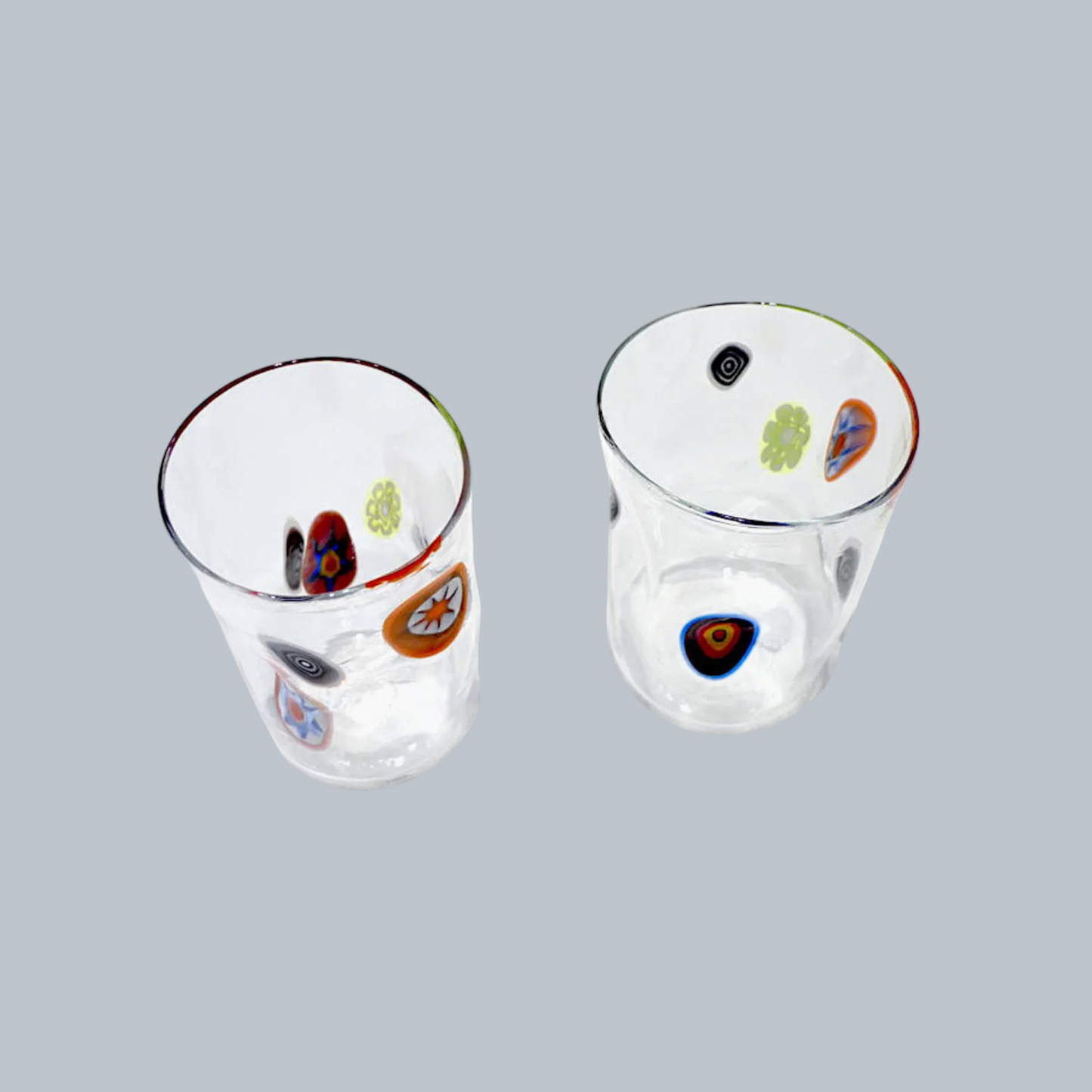 Handcrafted Murano Style Millefiori Tumblers – Set of 6