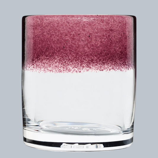 Hand-Blown Amethyst Mist Rocks Glasses – Set of 6