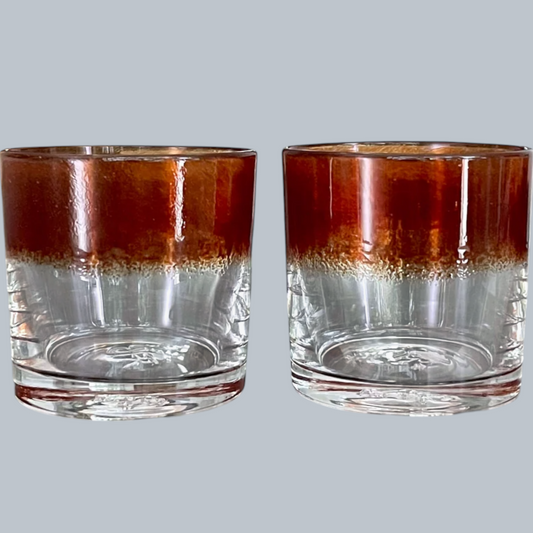 Golden Amber Ombre Rocks Glasses – Set of 6
