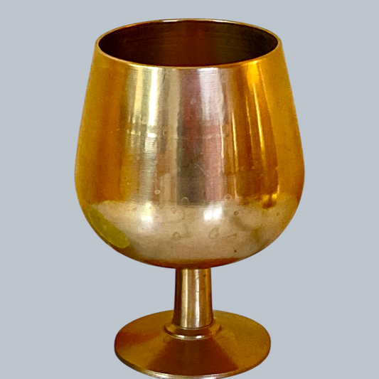 Vintage Brass Stemmed Goblets – Set of 6
