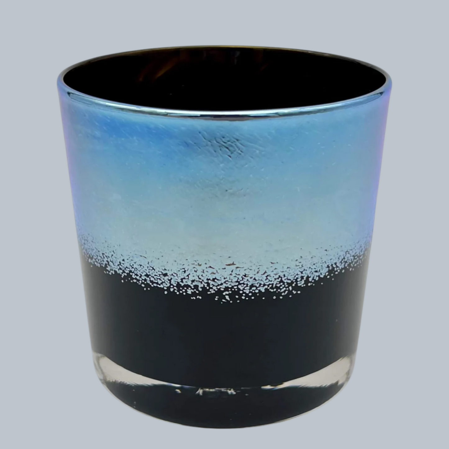Hand-Blown Azure Gradient Rocks Glasses – Set of 6