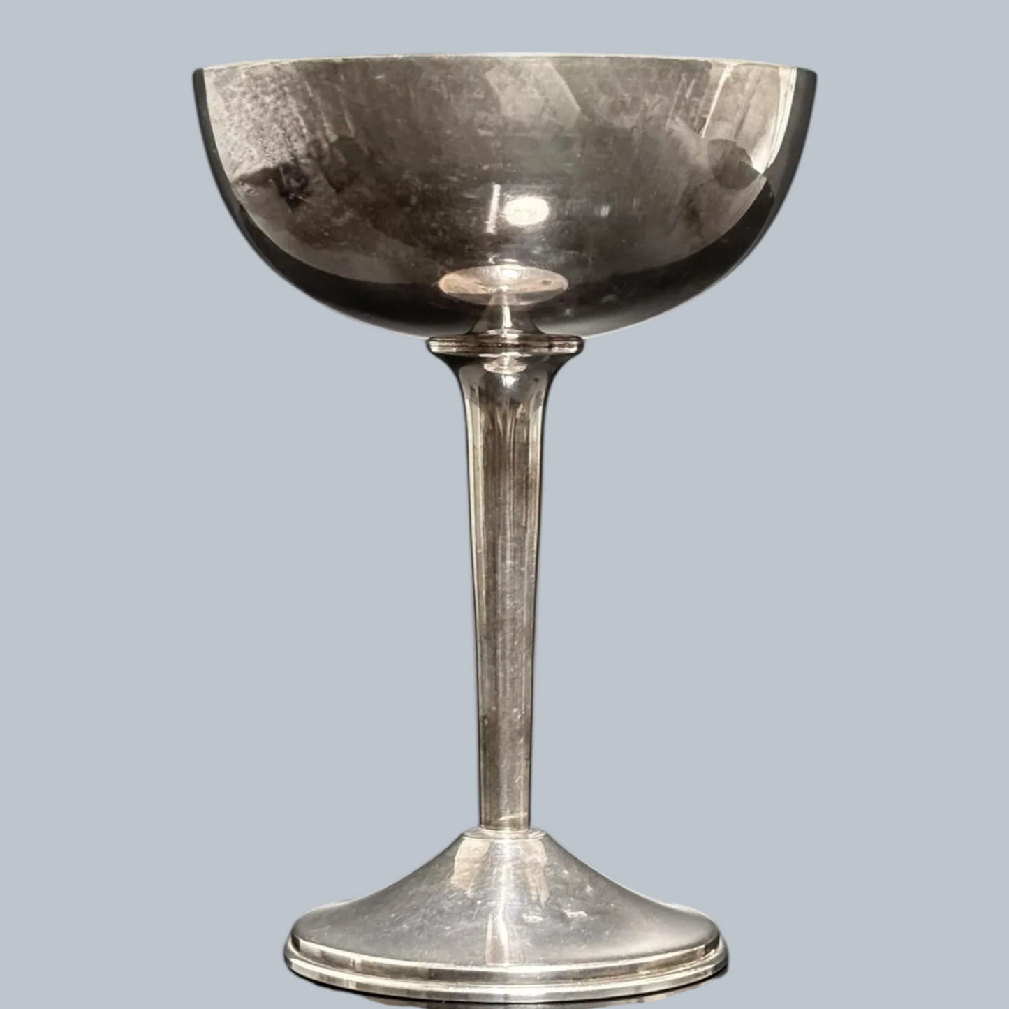 Vintage Silver-Plated Coupe Glasses with Gilt Interior – Set of 6