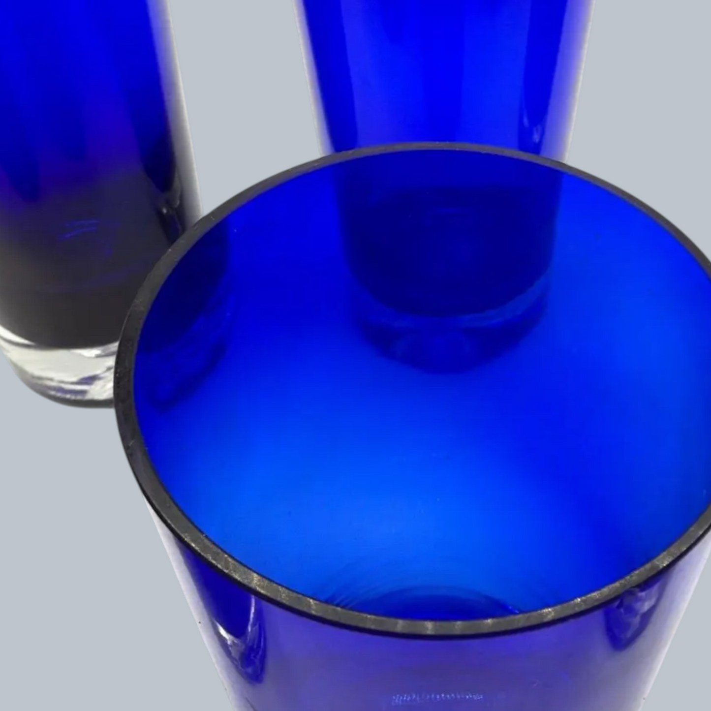 Midnight Cobalt Blue Hand-Blown Highball Set (Set of 6)