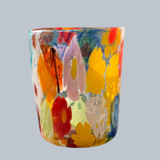 Handcrafted Millefiori Style Floral Shot Glass Set (Set of 6)