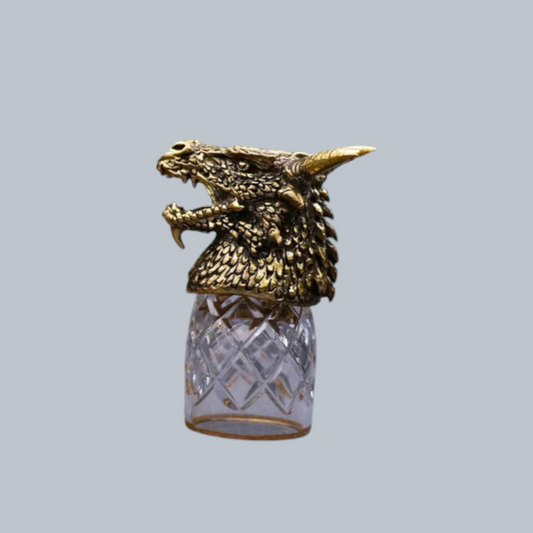 Artisanal Dragon Head Flip-Top Shot Glasses – Set of 6