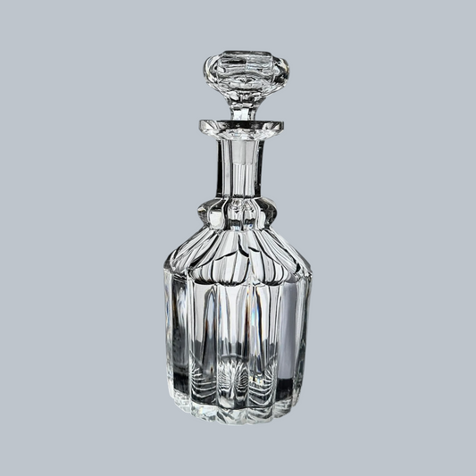 Vintage-Inspired Cut Crystal Whiskey Decanter Duo with Diamond Stoppers