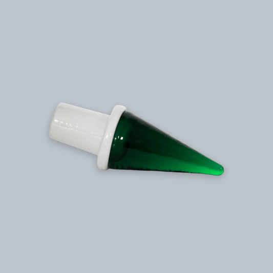 Emerald Green Tiered Glass Decanter with Conical Stopper