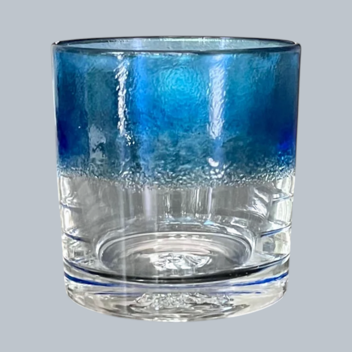 Azure Ombre Textured Rocks Glasses – Set of 6