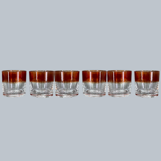 Golden Amber Ombre Rocks Glasses – Set of 6