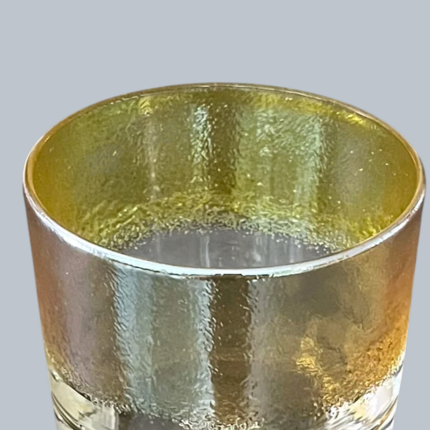 Hand-Blown Rocks Glasses with Textured 24K Gold Rim – Set of 6