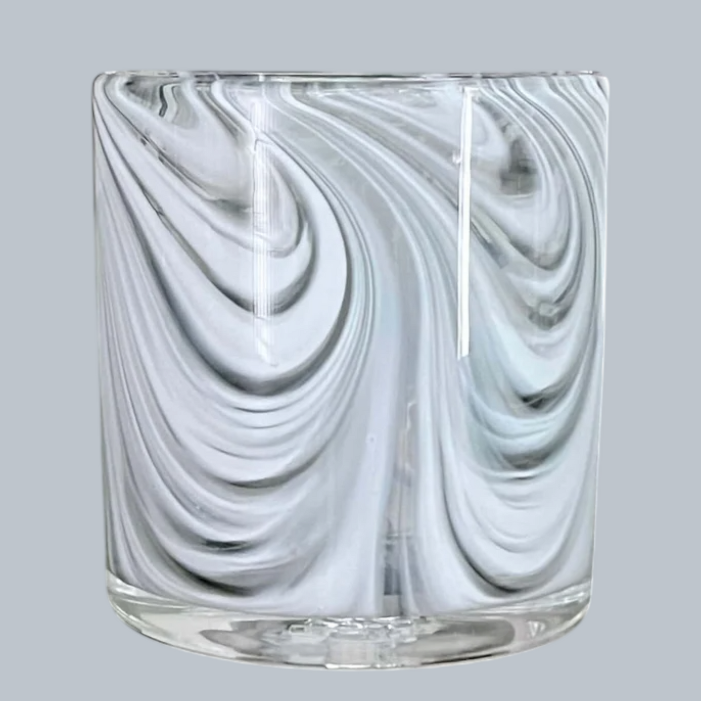 Hand-Blown Marble Swirl Rocks Glasses – Set of 6