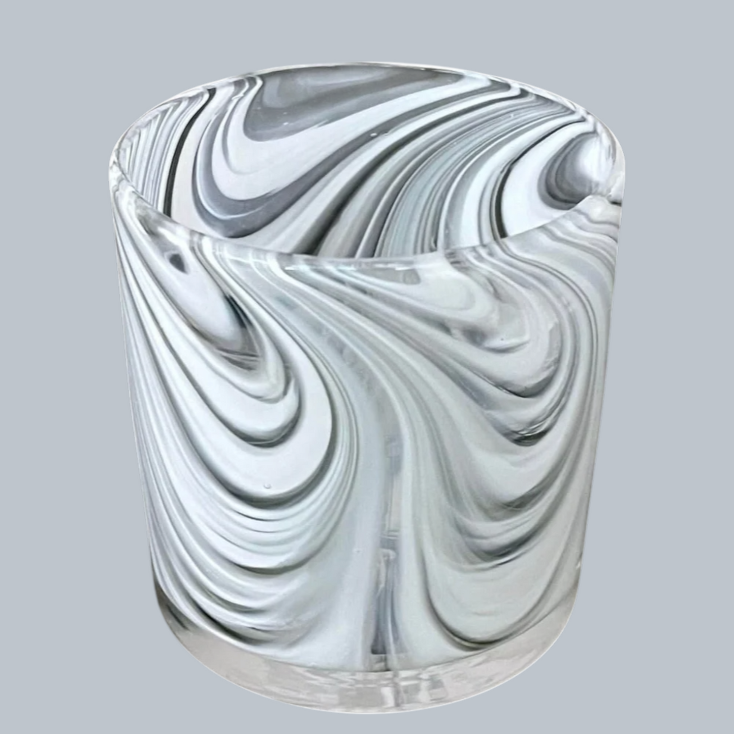 Hand-Blown Marble Swirl Rocks Glasses – Set of 6