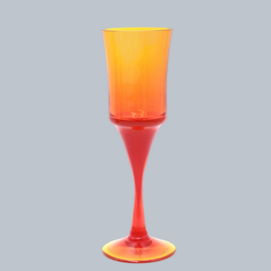 Vintage Amber and Ruby Gradient Champagne Flute Set (Set of 6)